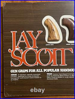 Vintage Jay Scott Gun / Pistol Grips Masonite Store Display Advertising Sign