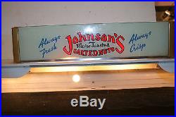 Vintage Johnsons Flavored Toasted Salted Nuts Countertop Store Display Case