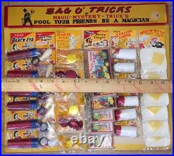 Vintage Joke Display 1950's Novelty Gag Magic Bag O' Tricks Store Display NOS
