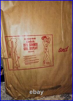 Vintage KODAK 1975 Summer GIRL Cutout & 1975 Store Display NIB PLEASE READ
