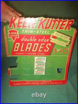 Vintage Keen Kutter Easel Back Cardboard Store Display Double Edge Razor Blades