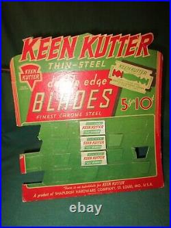 Vintage Keen Kutter Easel Back Cardboard Store Display Double Edge Razor Blades