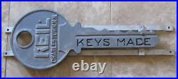 Vintage Keil Charlestown N. H. Keys Made Metal Sign Collectible