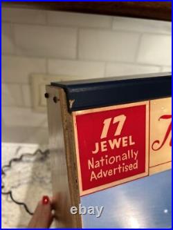 Vintage Kingston Watches Countertop Display Case Sign County Store Rare