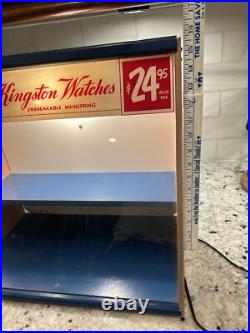 Vintage Kingston Watches Countertop Display Case Sign County Store Rare