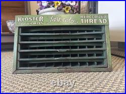 Vintage Kloster 5 Drawer Metal Spool Cabinet Store Display Sewing Box Silhouette