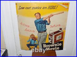 Vintage Kodak Baseball Cardboard Display for Brownie Movie Camera 1950's