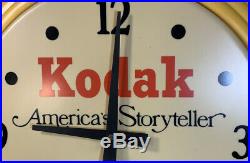Vintage Kodak Film Camera Plastic Dealer Display Advertising Sign Clock Rare