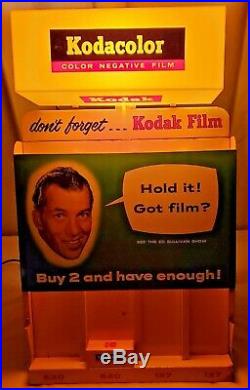 Vintage Kodak Film Dealer Display ED SULLIVAN with LIGHTED KODACOLOR 620 Light POS