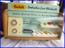 Vintage Kodak Filter Lens Attachment Wooden Counter Top Advertising Display Case