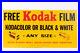 Vintage-Kodak-Free-Film-Camera-Store-Advertising-Sign-23X12-Inches-On-Board-RARE-01-byp