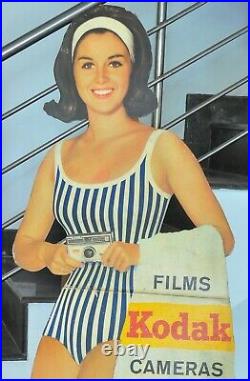 Vintage Kodak Girl Life-Size Store Display Advertisement Sign 60 inch 1964