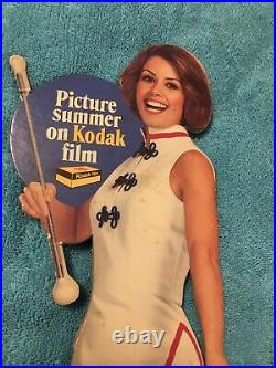 Vintage Kodak Store Display Advertising Standee of Majorette 20.5 Tall A6-144