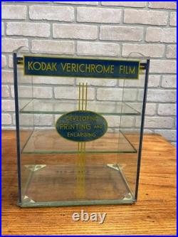 Vintage Kodak Verichrome Film Glass Store Display Advertising Shelf