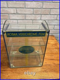 Vintage Kodak Verichrome Film Glass Store Display Advertising Shelf