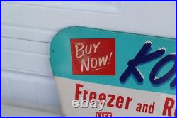 Vintage Kordite Metal Rack Topper Sign Freezer Bags Double Sided 29 x 9.25