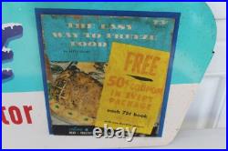 Vintage Kordite Metal Rack Topper Sign Freezer Bags Double Sided 29 x 9.25