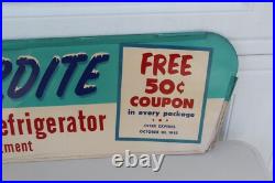 Vintage Kordite Metal Rack Topper Sign Freezer Bags Double Sided 29 x 9.25