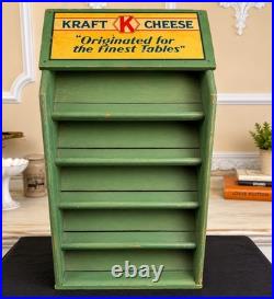 Vintage Kraft Cheese Wooden Counter Display Rack Original Advertising Piece