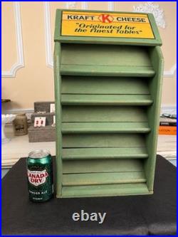 Vintage Kraft Cheese Wooden Counter Display Rack Original Advertising Piece Vintage Kraft Cheese Wooden Counter Display Rack Original Advertising Piece