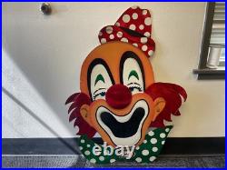 Vintage Kraft Clown Advertising Sign Store Display Circus Carnival Art