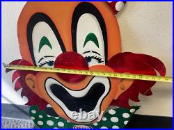 Vintage Kraft Clown Advertising Sign Store Display Circus Carnival Art