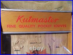 Vintage Kutmaster Fine Quality Knives Store Display USA Knife Wood & Glass