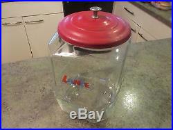 Vintage LANCE Cracker Store Display Glass Jar 8-Sided 12 w Original Metal Lid