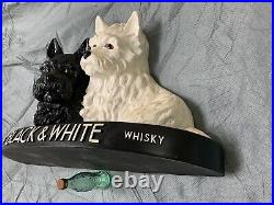 Vintage LARGE 32w X 20t X 12d BLACK & WHITE Scotch Whiskey Scottie Dogs