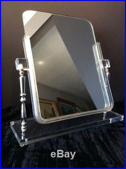 Vintage LUCITE VANITY MIRROR Large MCM Cosmetic Counter Jewelry Store Display