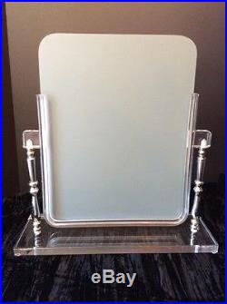 Vintage LUCITE VANITY MIRROR Large MCM Cosmetic Counter Jewelry Store Display