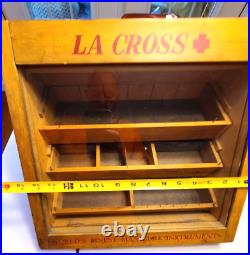 Vintage La Cross Scissors & Cuticle Countertop Display Case Nails Tweezers