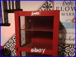 Vintage Lance Candy Jar Glass Metal Store Display Cabinet Case Advertising Sign