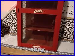 Vintage Lance Candy Jar Glass Metal Store Display Cabinet Case Advertising Sign