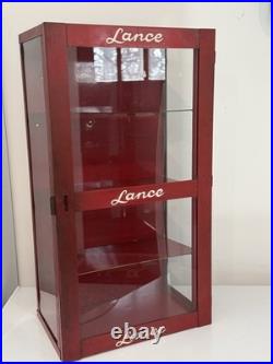 Vintage Lance Snack Co. Countertop Wall Store Display Red Steel Cabinet 26x14x9