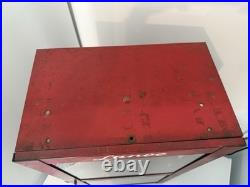 Vintage Lance Snack Co. Countertop Wall Store Display Red Steel Cabinet 26x14x9