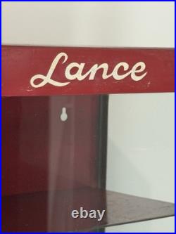Vintage Lance Snack Co. Countertop Wall Store Display Red Steel Cabinet 26x14x9