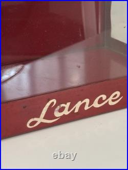 Vintage Lance Snack Co. Countertop Wall Store Display Red Steel Cabinet 26x14x9