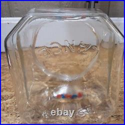Vintage Lance Store Counter Top Display Glass Jar Wood Lid 8 Sides 6.5