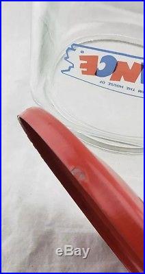 Vintage Large 14 1/2 Glass Lance Store Display Jar With Metal Lid NEAR MINT
