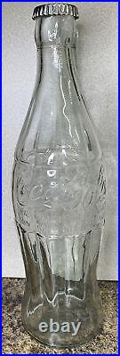 Vintage Large 20 Coca Cola Glass Store Display Bottle Christmas Dec. 25, 1923
