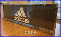 Vintage Large Adidas Store Display Advertising Sign Metal 2 Sided Stand Rare
