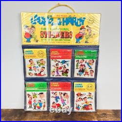 Vintage Laurel & Hardy Three Dimensional Stickers Store Display with 24 Packs 1980