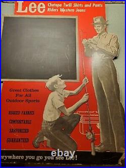 Vintage Lee Jeans/Clothing Cardboard Countertop Display Advertising Sign 27