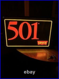 Vintage Levi's 501 Jeans Double Sided Store Display Sign Free Shipping