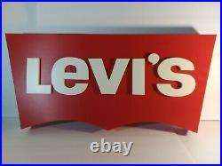 Vintage Levi's Store Display Sign! 3 thick x13 1/2 tall x 2.5 ft long