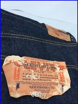 Vintage Levis Store Display 501 Big E Hidden Rivets Denim Jeans 76x45