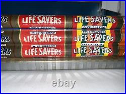 Vintage Life Savers 7 Flavor Metal Tin Candy Rack Store Display Sign Advertising