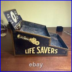 Vintage Life Savers Candy Sign Store Display Rack 1930's Country Store Flavors