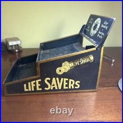 Vintage Life Savers Candy Sign Store Display Rack 1930's Country Store Flavors